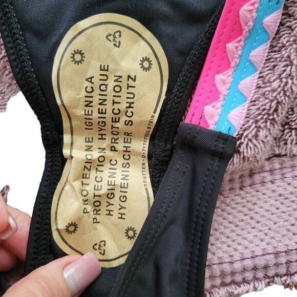 Bikini Tankini Black Polka Dots Braided Color Pop Two Piece Bathing Swim Suit - Picture 5 of 11